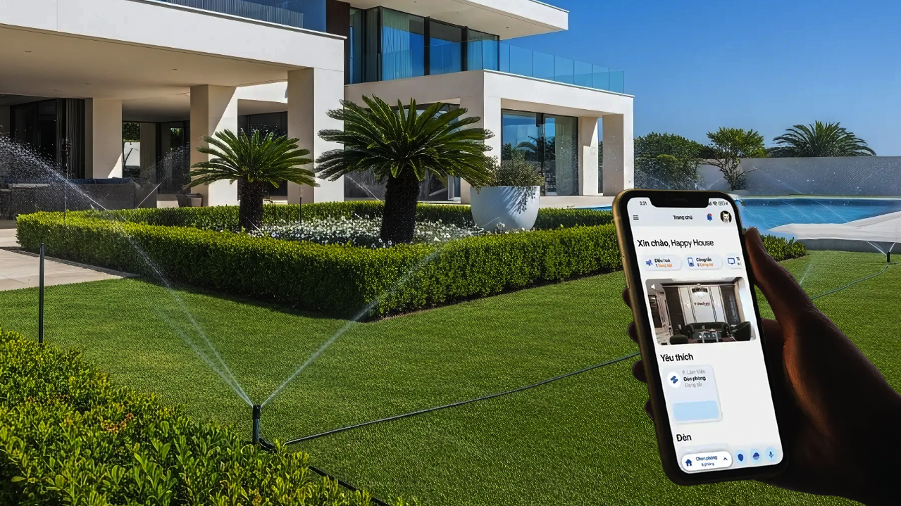 Hệ thống tưới cây tự động thông minh cho biệt thự